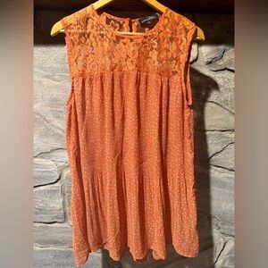 Coral Lace Sleeveless Top, XL